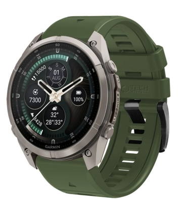 Tech-Protect kellarihm Silicone Garmin fenix 51mm, military green
