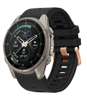 Tech-Protect kellarihm Silicone Garmin fenix 43mm, must