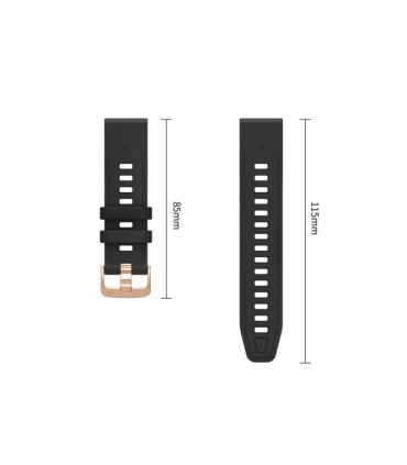 Tech-Protect kellarihm Silicone Garmin fenix 43mm, must