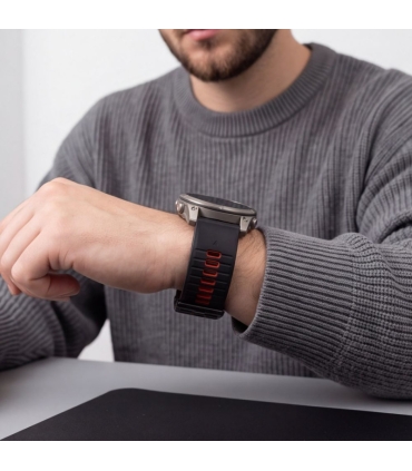Tech-Protect kellarihm IconBand Pro Garmin fenix 47mm, must/punane