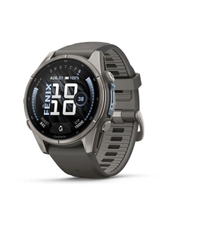 Garmin fenix 9 nutikell, 43 mm, titaanist korpus ja kivihalli silikoonrihm