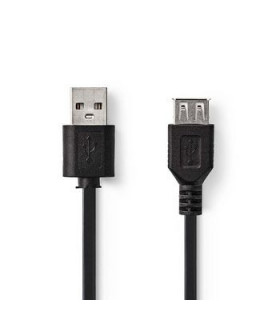 Nedis USB 2.0 A otsik- A pesa kaabel 2m, must