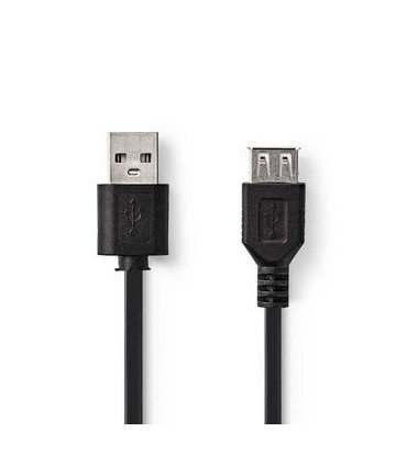 Nedis USB 2.0 A otsik- A pesa kaabel 2m, must