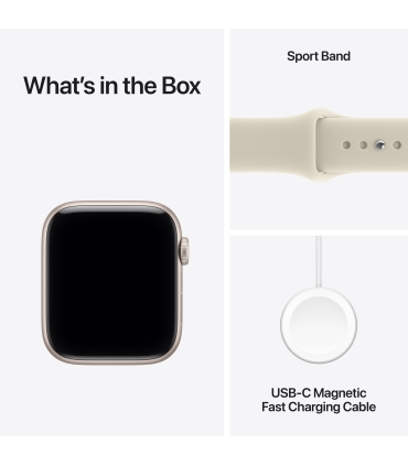 Apple Watch SE 3 GPS + Cellular 44mm Starlight Aluminium Case with Sand Sport Band - S/M