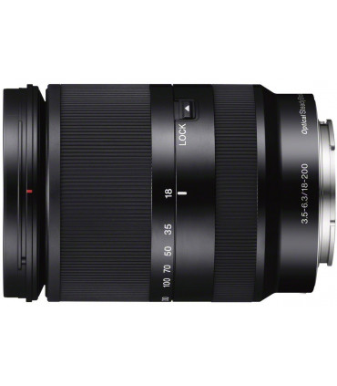 Sony E 18-200mm f/3.5-6.3 OSS objektiiv, must