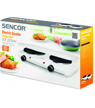 Sencor SCP2271WHEUE4 lauapliit 2 keedualaga valge, metallkaas, uus