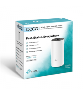 TP-LINK AC1200 Whole Home Mesh WiFi System Deco M4 (1-pack) 802.11ac, 867+300 Mbit/s, 10/100/1000 Mbit/s, Ethernet LAN (RJ-45) p