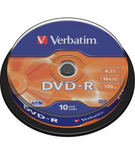 Verbatim DVD-R Matt Silver 4,7GB 16x10tk tornis