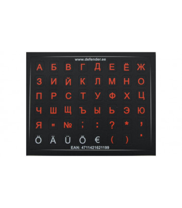 Defender klaviatuurikleebised Black/Red mini, RUS/EST