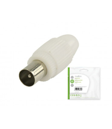 Nedis antenniotsik Coax, 2tk, valge