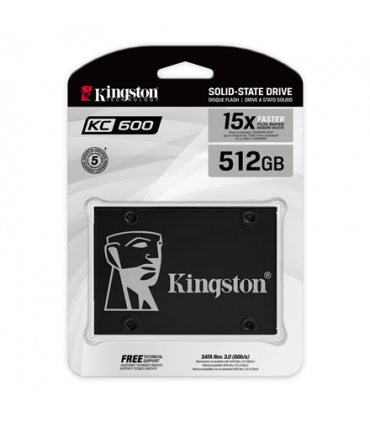 Kingston KC600 512 GB, SSD interface mSATA, Write speed 520 MB/s, Read speed 550 MB/s