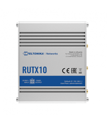 Teltonika Industrial Router  RUTX10 802.11ac, 867 Mbit/s, 10/100/1000 Mbit/s, Ethernet LAN (RJ-45) ports 4, 1, Bluetooth LE