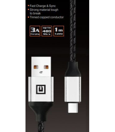 REAL-EL USB-A Type-C Leather, 1m