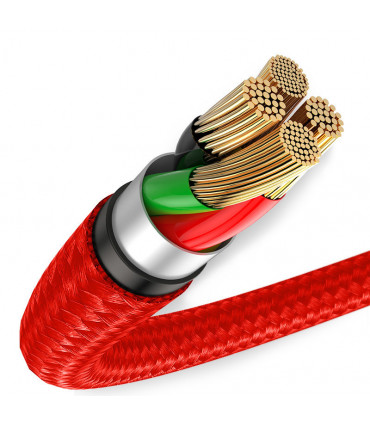 Baseus Halo kaabel USB A - Micro USB 0,25m, punane