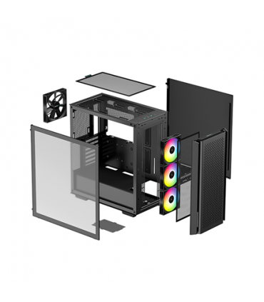 Deepcool MID TOWER CASE CG560 Side window, Black, Mid-Tower, Power supply included No