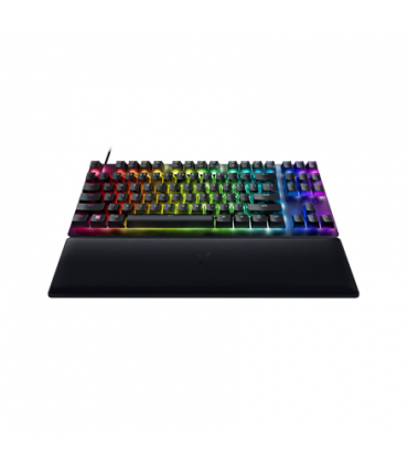 Razer Huntsman V2 Tenkeyless, Optical Gaming Keyboard, RGB LED light, US, Black, Wired, Clicky Purple Switch