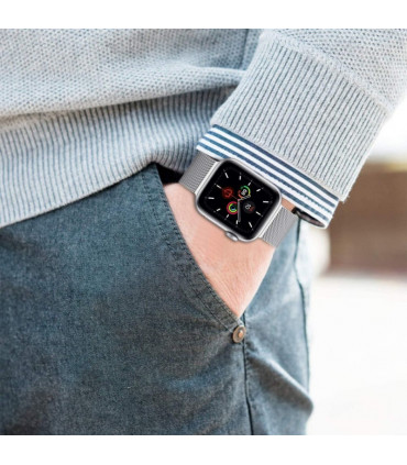Tech-Protect kellarihm MilaneseBand Apple Watch 4/5/6/7/SE 38/40/41mm, hõbedane