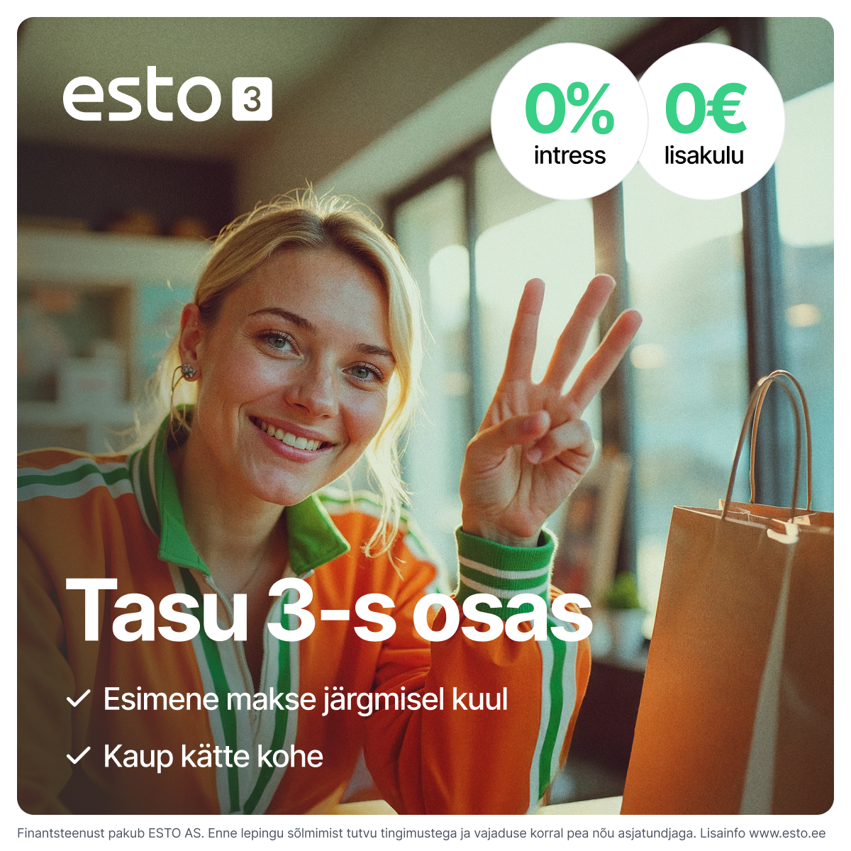 Esto maksa kolmes osas