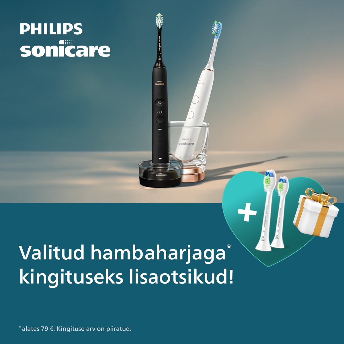 Valitud Philips Sonicare hambaharjaga kingituseks lisaotsikud!