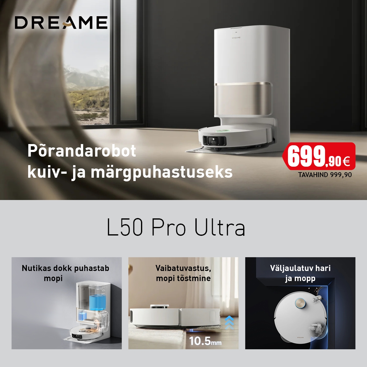 Dreame L50 PRO ULTRA RLL84CE, valge