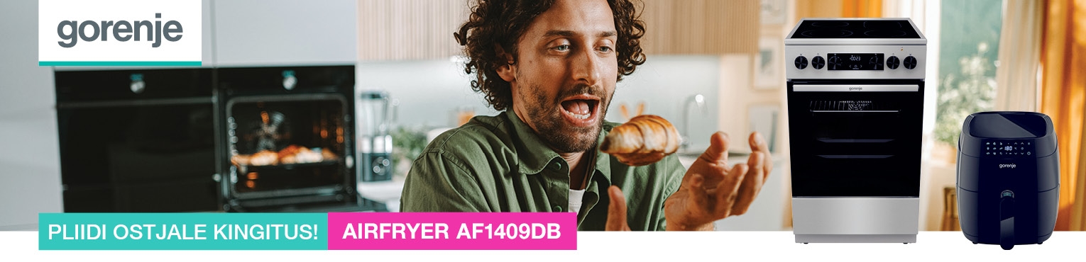 Gorenje gaasi- või elektripliidi ostjale kingituseks kuumaõhufritüür AF1409DB
