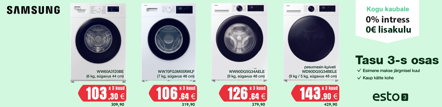 Esto maksa kolmes osas pesumasinad