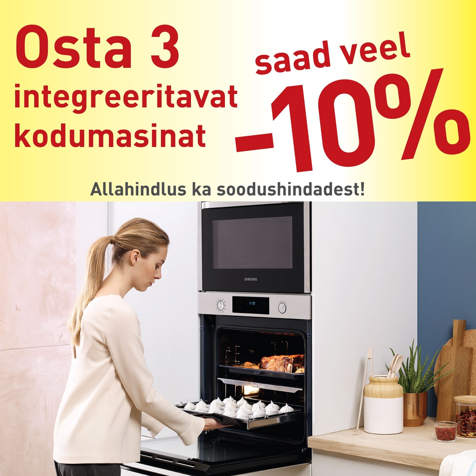 Osta 3 integreeritavat kodumasinat, saad kõik -10%