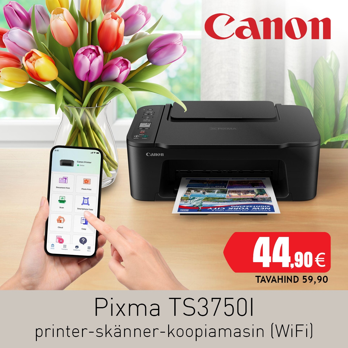 Canon PIXMA TS3750I printer-skänner- koopiamasin, must