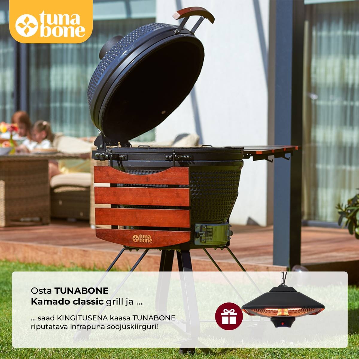 TunaBone Kamado Classic grilli ostjale kingituseks riputatav infrapuna soojuskiirgur