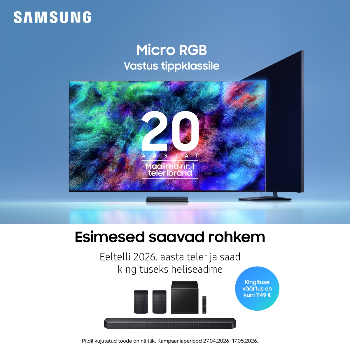 Samsung teleri eeltellimine Micro RGB