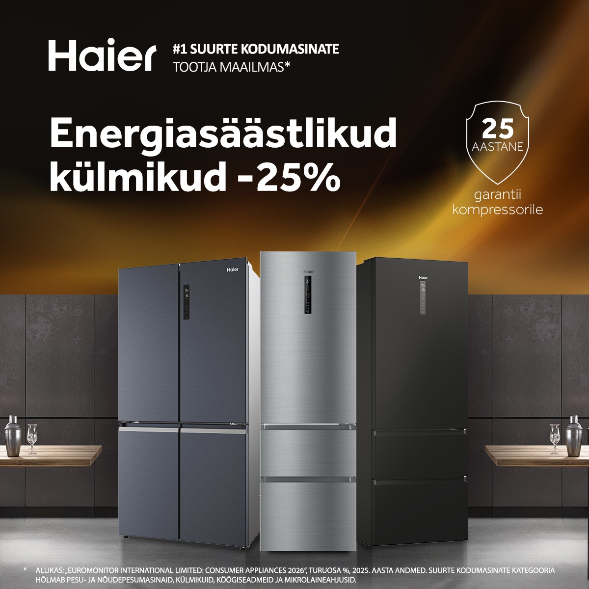 Haier 25 aastat garantii külmikud