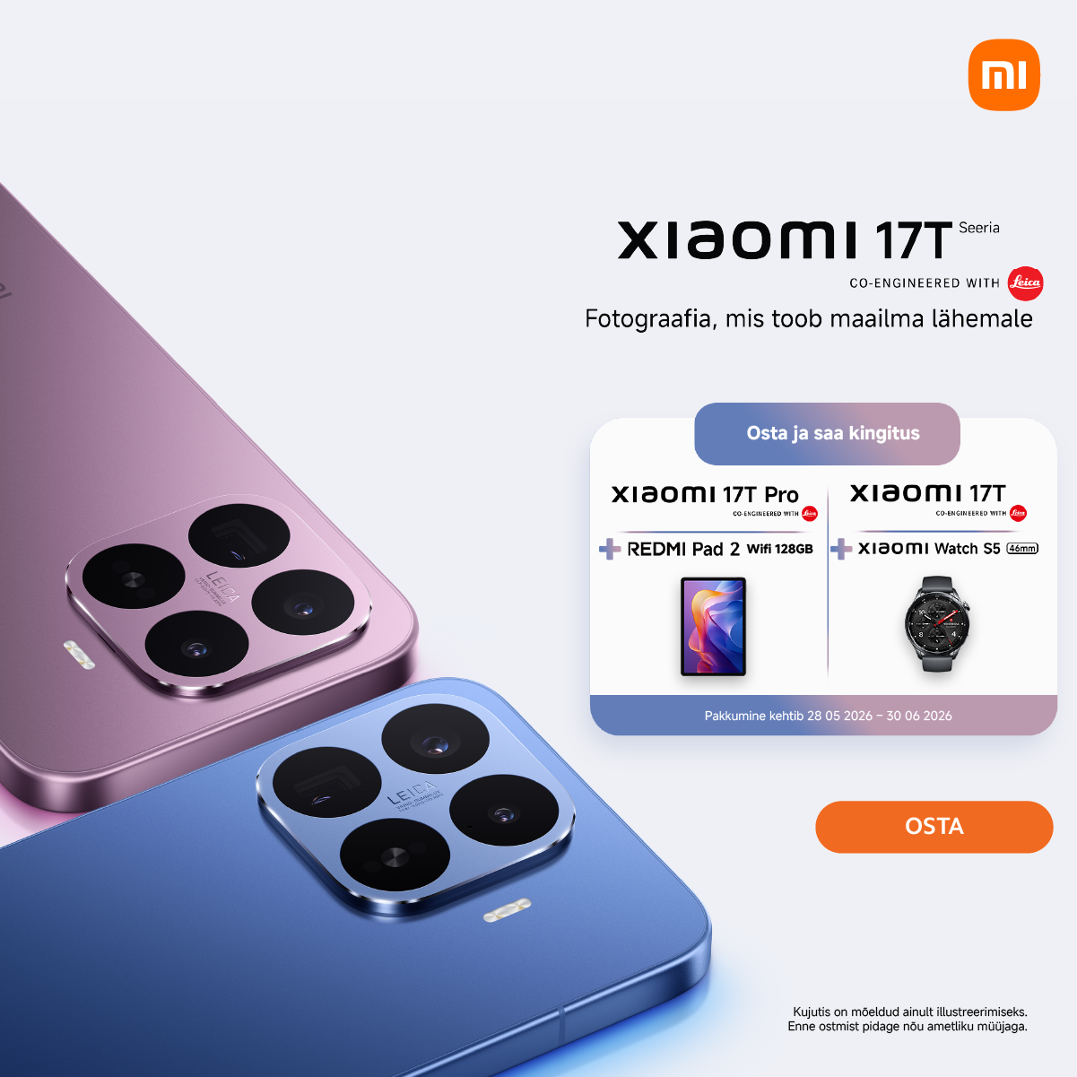 Xiaomi 17T ostjale kingituseks Xiaomi Watch S5