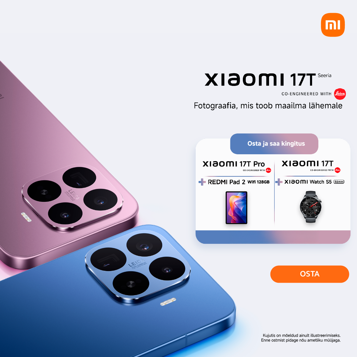 Xiaomi 17T ostjale kingituseks Xiaomi Watch S5