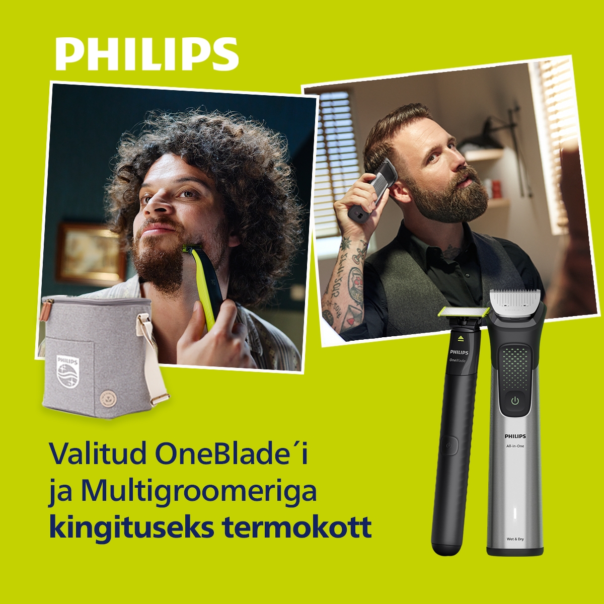 Philips OneBlade või Multigroomeri ostuga kingituseks termokott