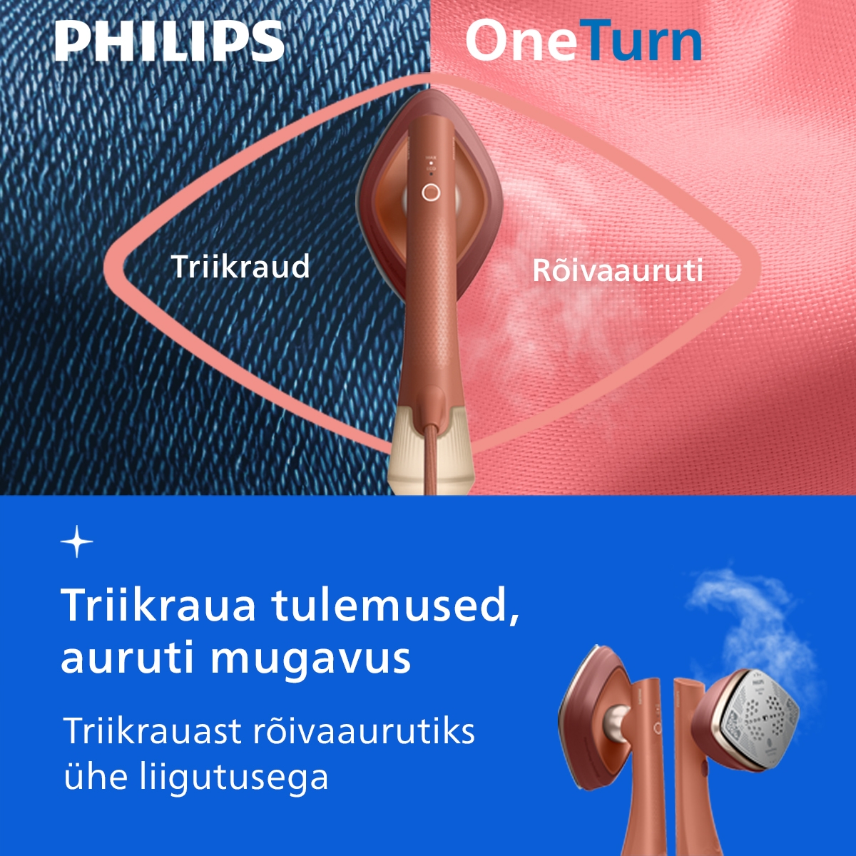 Philips OneTurn triikraud-auruti