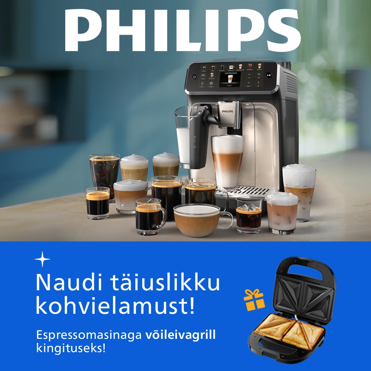 Philips espressomasina ostjale kingituseks võileivagrill