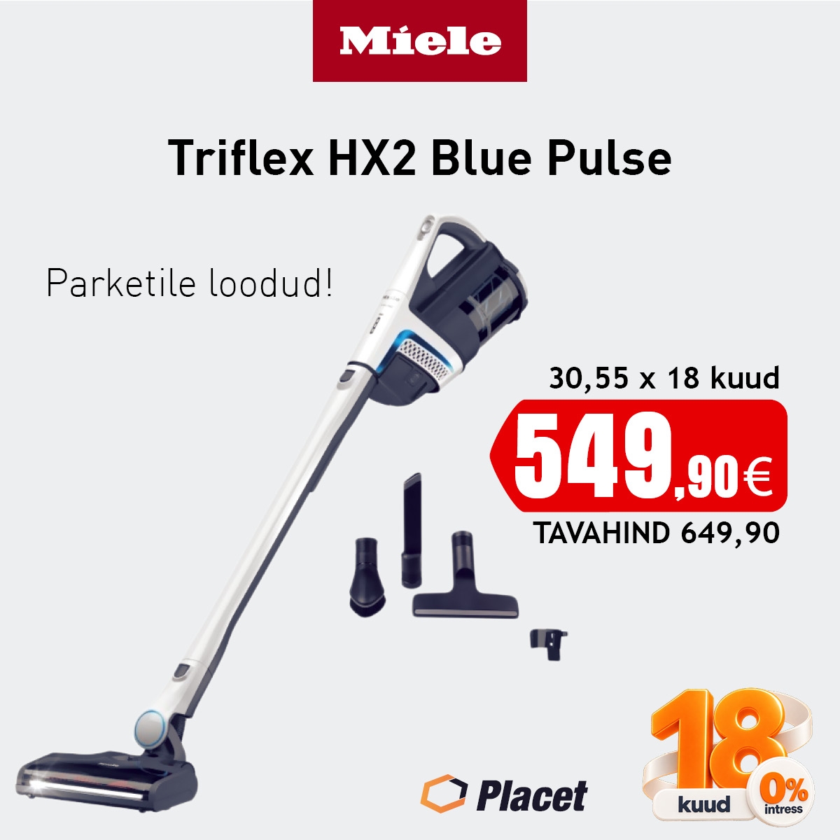 Miele Triflex HX2 Blue Pulse Lotus white